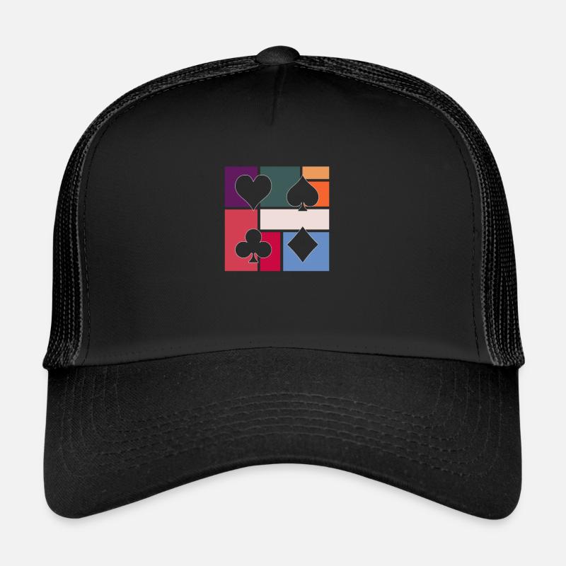 Poker - Trucker Cap - Schwarz/Schwarz