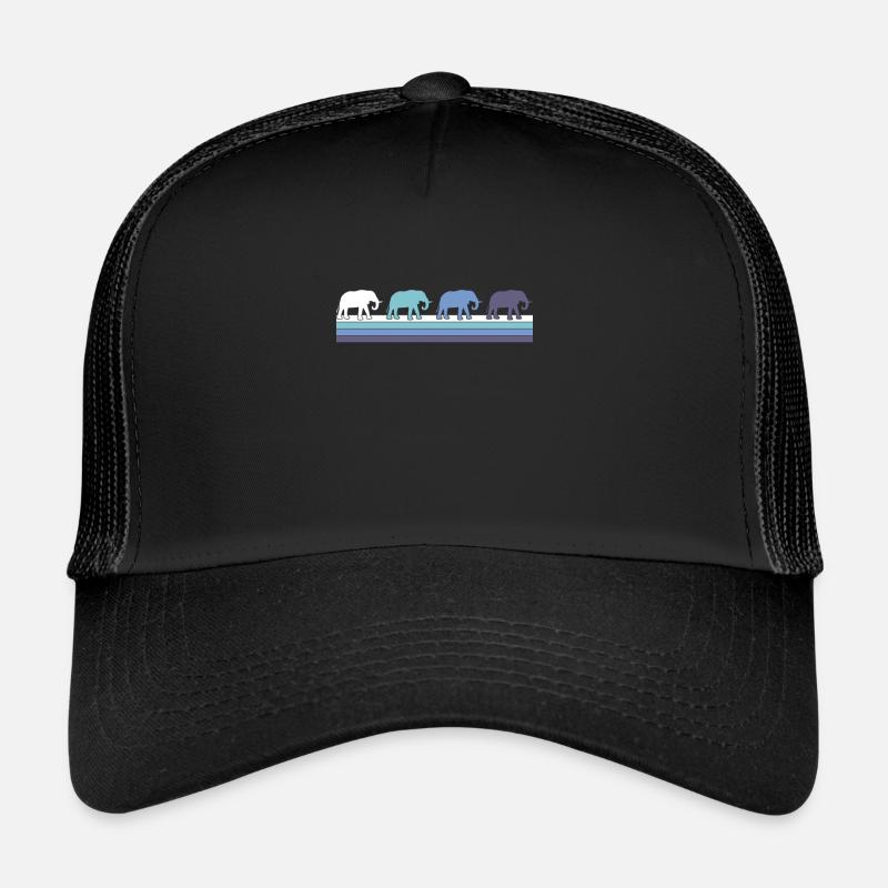 Éléphant - Casquette trucker - noir/noir