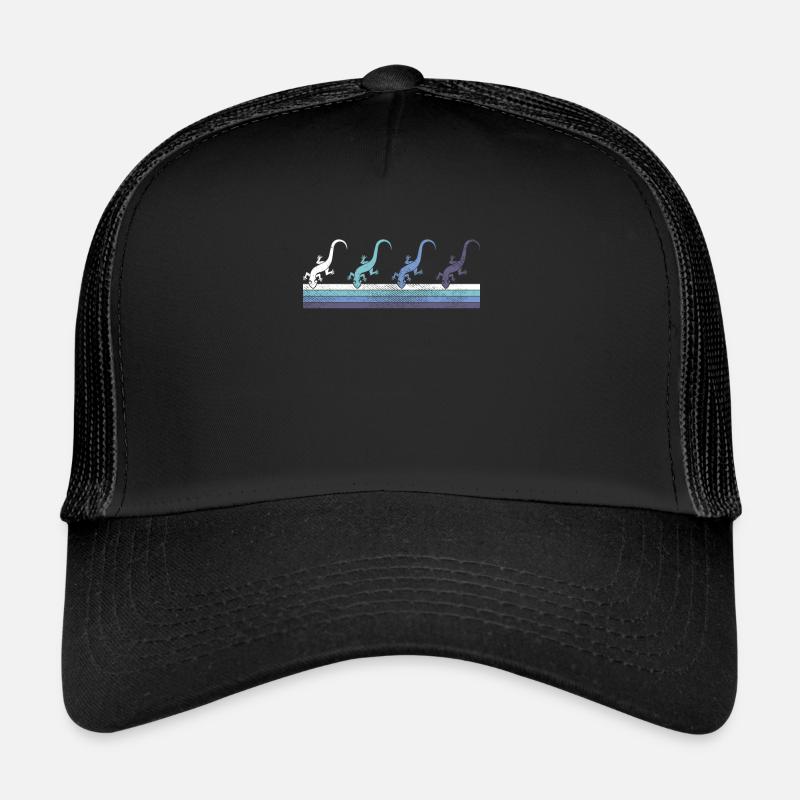 Eidechse - Trucker Cap - Schwarz/Schwarz