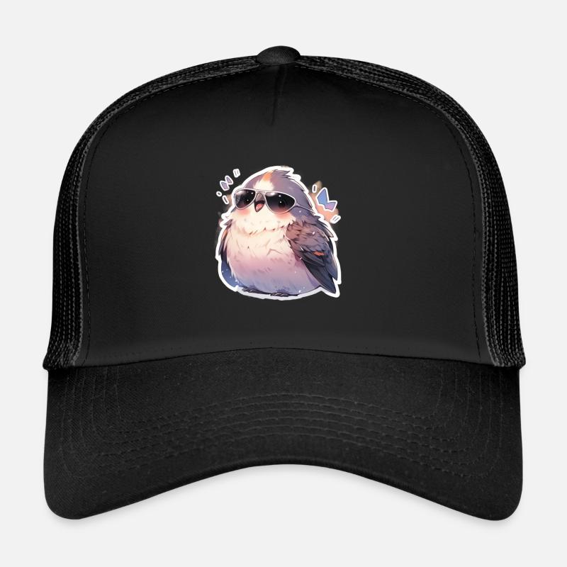 Vogel Vögel Lustige Tiere Waldbewohner Tier - Trucker Cap - Schwarz/Schwarz