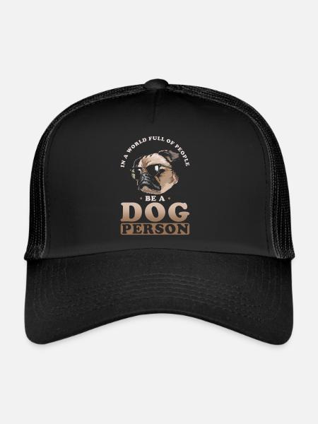 Chien Homme Chien Mignon - Casquette trucker  - noir/noir - Devant