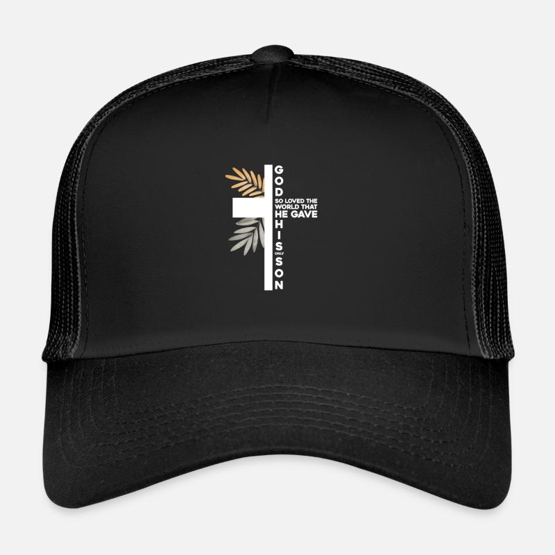 Bibel Bibelvers Christliche Sprüche Jesus Geschenk - Trucker Cap - Schwarz/Schwarz
