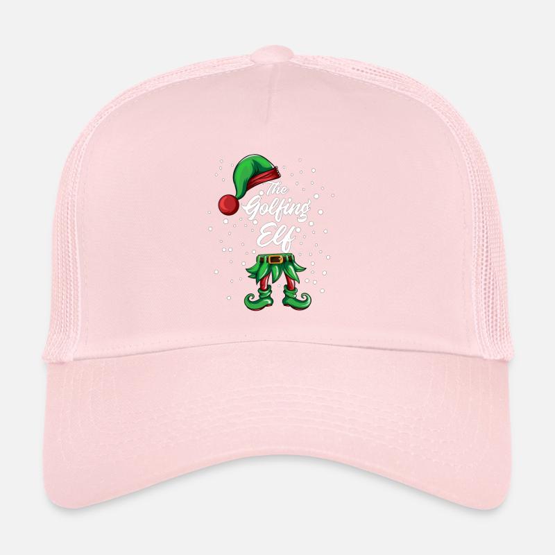 Xmas Christmas Golfer Elf Golfing Elf Costume Trucker Cap