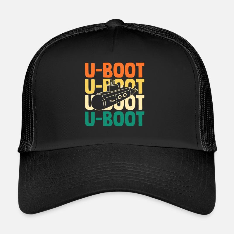 Tauchboot Unterseeboot Unterwasserboot U-Boot - Trucker Cap - Schwarz/Schwarz