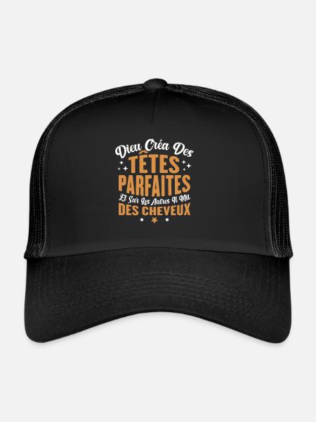 Dieu créa des têtes parfaites - Casquette trucker  - noir/noir - Devant