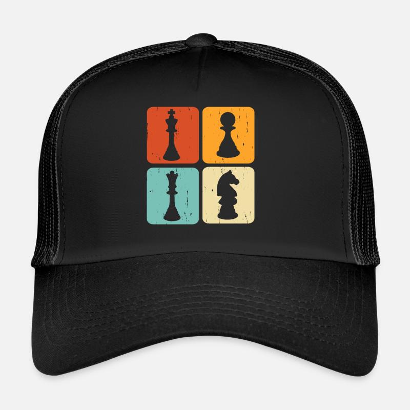Schach - Trucker Cap - Schwarz/Schwarz