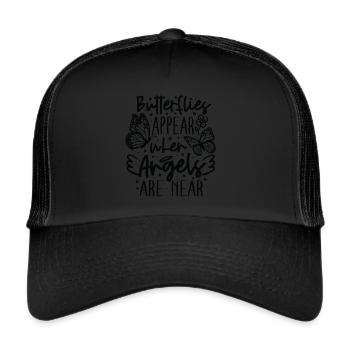 Monarchfalter Schmetterling - Trucker Cap - Schwarz/Schwarz - Vorne
