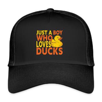 Ente Gummiente Badeente - Trucker Cap - Schwarz/Schwarz - Vorne