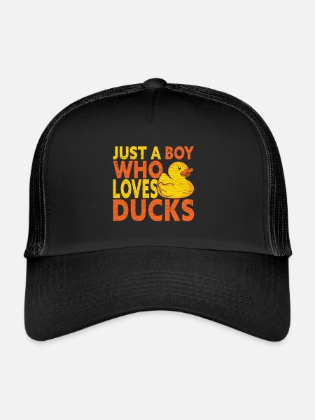 Ente Gummiente Badeente - Trucker Cap - Schwarz/Schwarz - Vorne