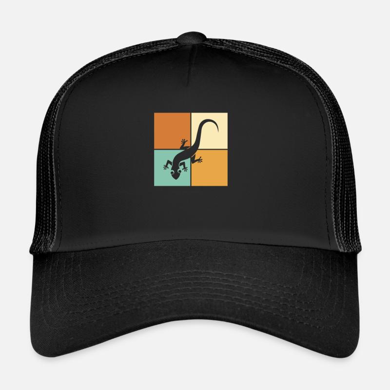 Eidechse - Trucker Cap - Schwarz/Schwarz