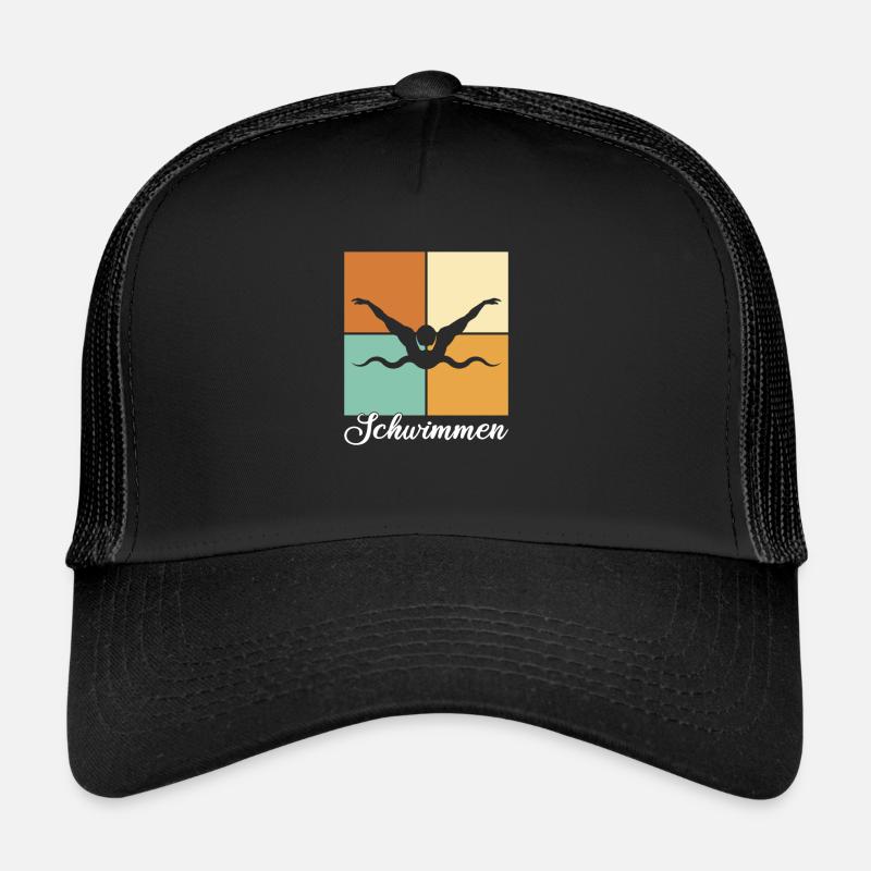 Schwimmen - Trucker Cap - Schwarz/Schwarz