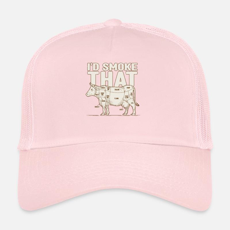 I'd Smoke That Chef Butcher Cook BBQ Cow Beef Trucker Cap