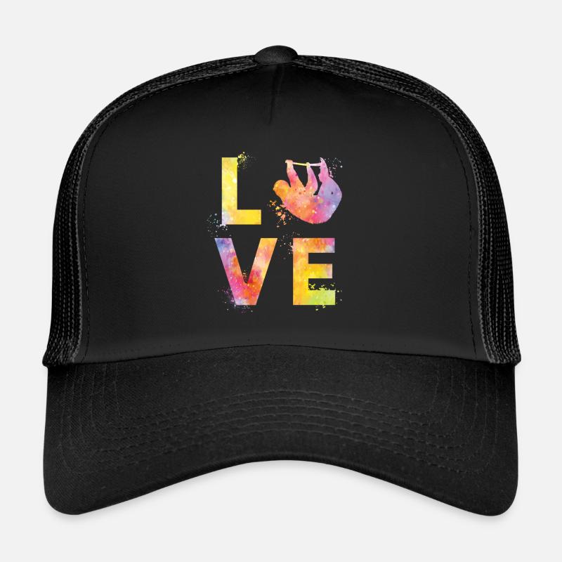 Faultier liebe - Trucker Cap - Schwarz/Schwarz