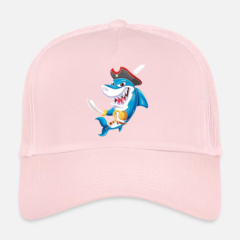 Cool Shark Pirate Decor Lazy Halloween Trucker Cap
