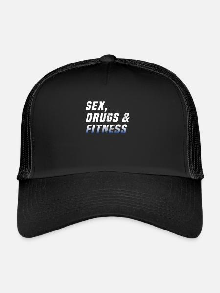 Drogues sexuelles et fitness - Casquette trucker  - noir/noir - Devant