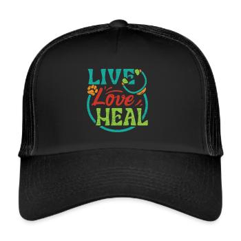 Veterinär Tierarzt Geschenk Tiermedizin - Trucker Cap - Schwarz/Schwarz - Vorne