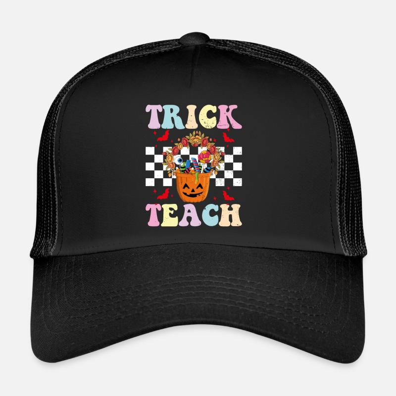 Trick or teach funny halloween teacher Trucker Cap