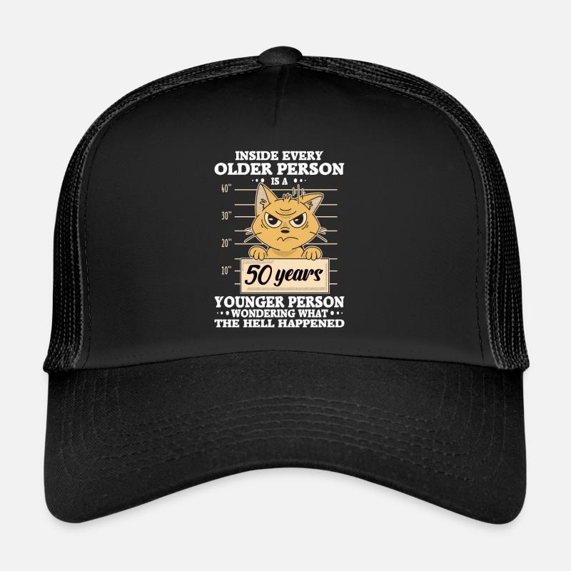 50 ans anniversaire chat stressé Casquette trucker 