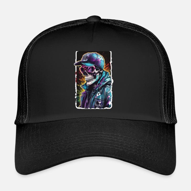 Skull Sunglasses Skulls Skull Skulls Skulls - Trucker Cap - black/black