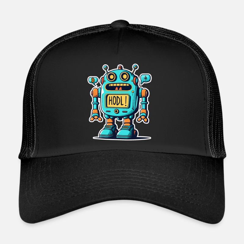 Bitcoin-Roboter - Trucker Cap - Schwarz/Schwarz