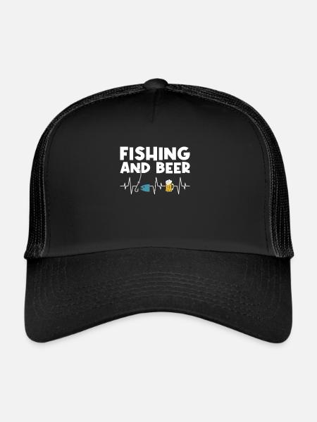 Battement de cœur de la pêche et de la bière - Casquette trucker  - noir/noir - Devant