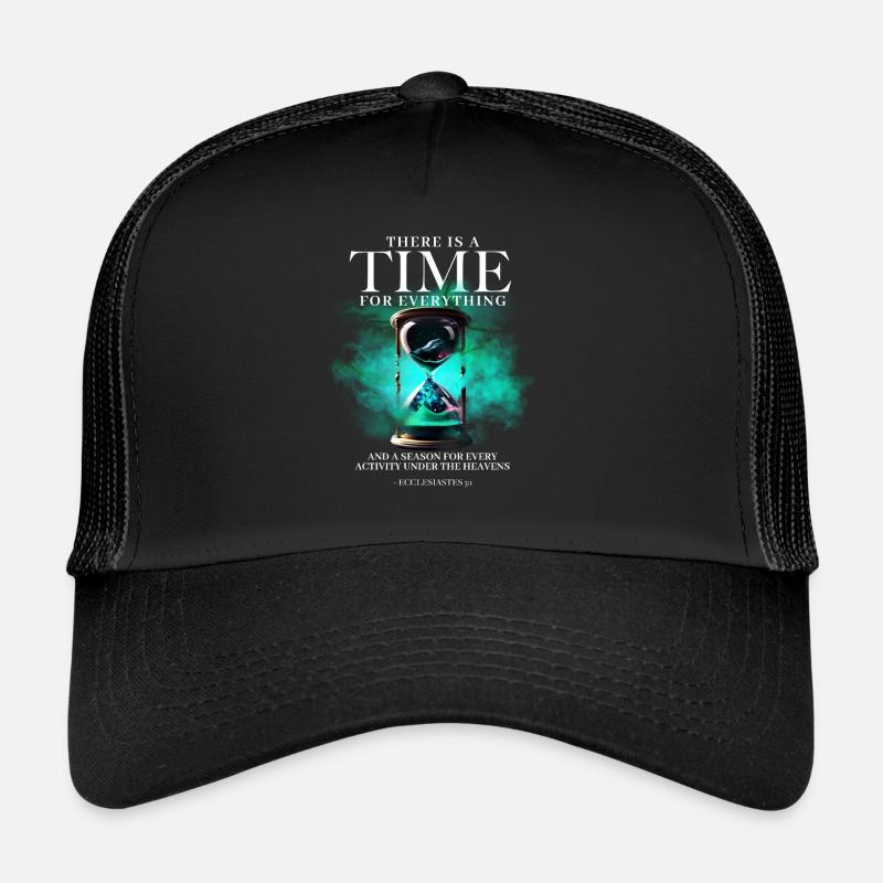 Ecclesiastes 3 4 Bibel Christliches Damen Herren - Trucker Cap - Schwarz/Schwarz