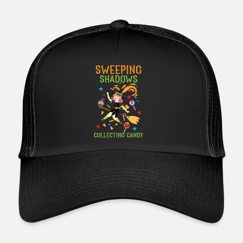 Sweeping Shadows Collecting Candy Halloween Trucker Cap