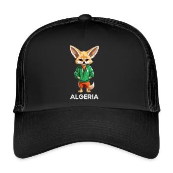 Algérie Maillot Fennec Algerien Supporter Football - Casquette trucker  - noir/noir - Devant