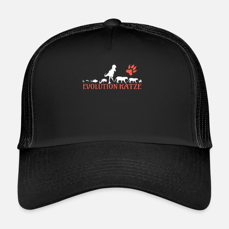 Katzenfreund, Katzenzubehör Geschenk - Trucker Cap - Schwarz/Schwarz