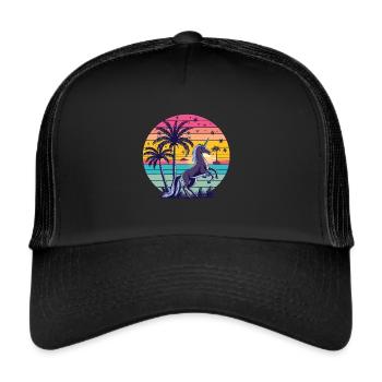 Einhorn Vintage Einhorn Geburtstag Einhörner - Trucker Cap - Schwarz/Schwarz - Vorne