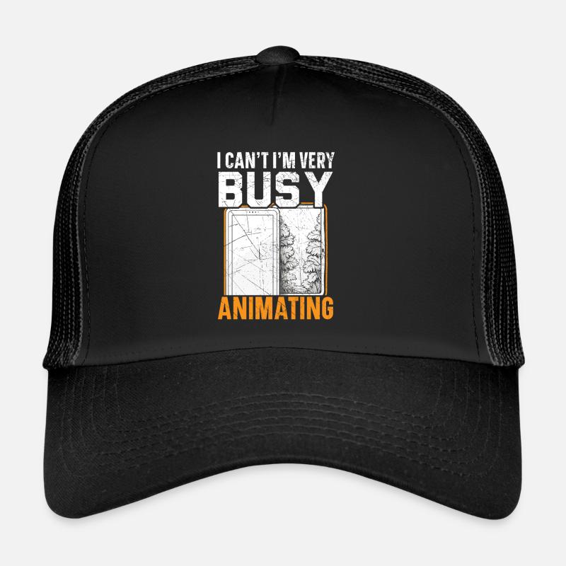 3d Animator Animate Key Frames Rendering Animation - Trucker Cap - black/black
