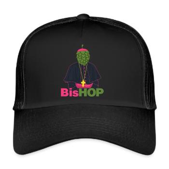Hopfen Bischof Bier Brauerei - Trucker Cap - Schwarz/Schwarz - Vorne