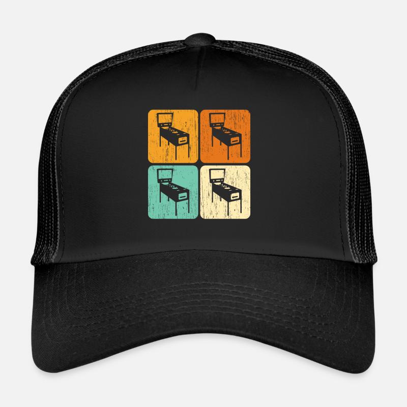 Flipperautomat Arcade-Spiel Klassisches Videospiel - Trucker Cap - Schwarz/Schwarz