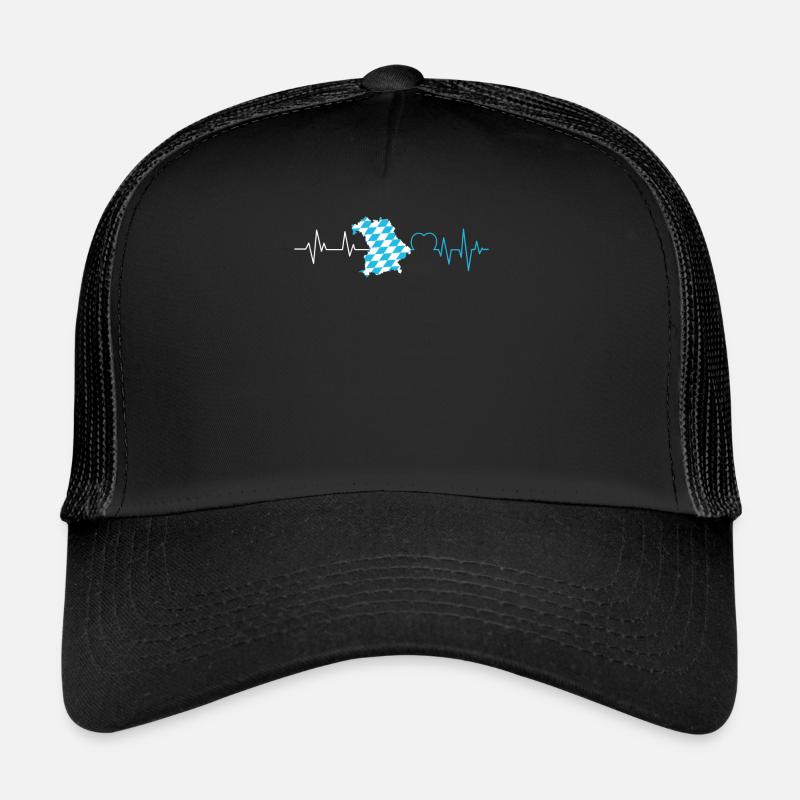 État libre de Bavière Palpitations cardiaques Drapeau bavarois Casquette trucker 