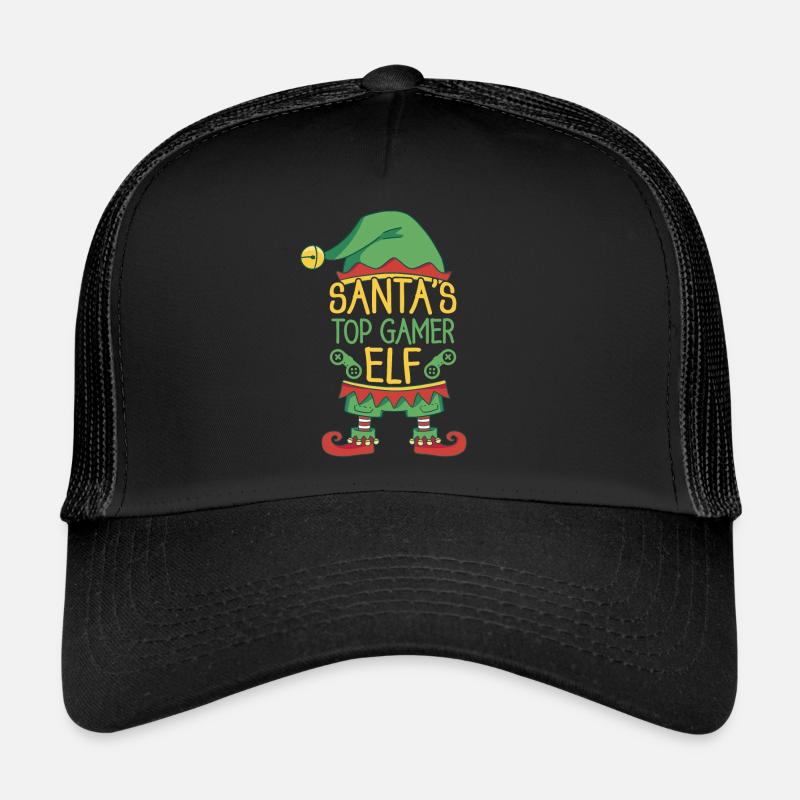 Weihnachtsmann Top Gamer Elf Controller Spiele Wei Trucker Cap