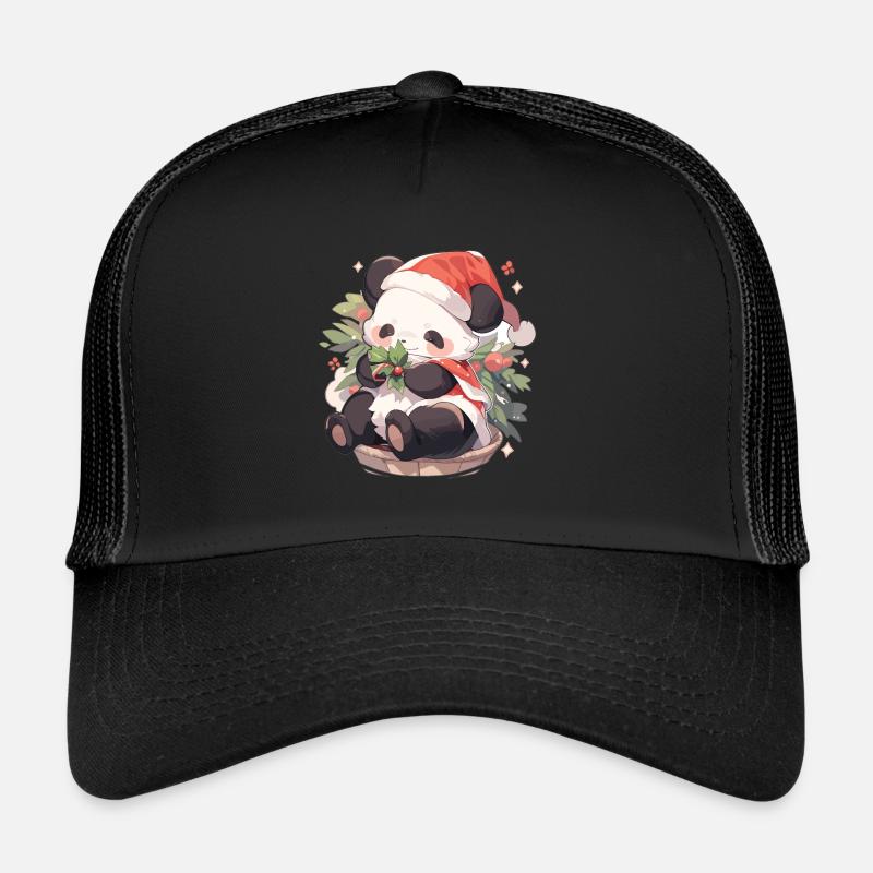 Panda Christmas Panda Pandas Panda Christmas Trucker Cap