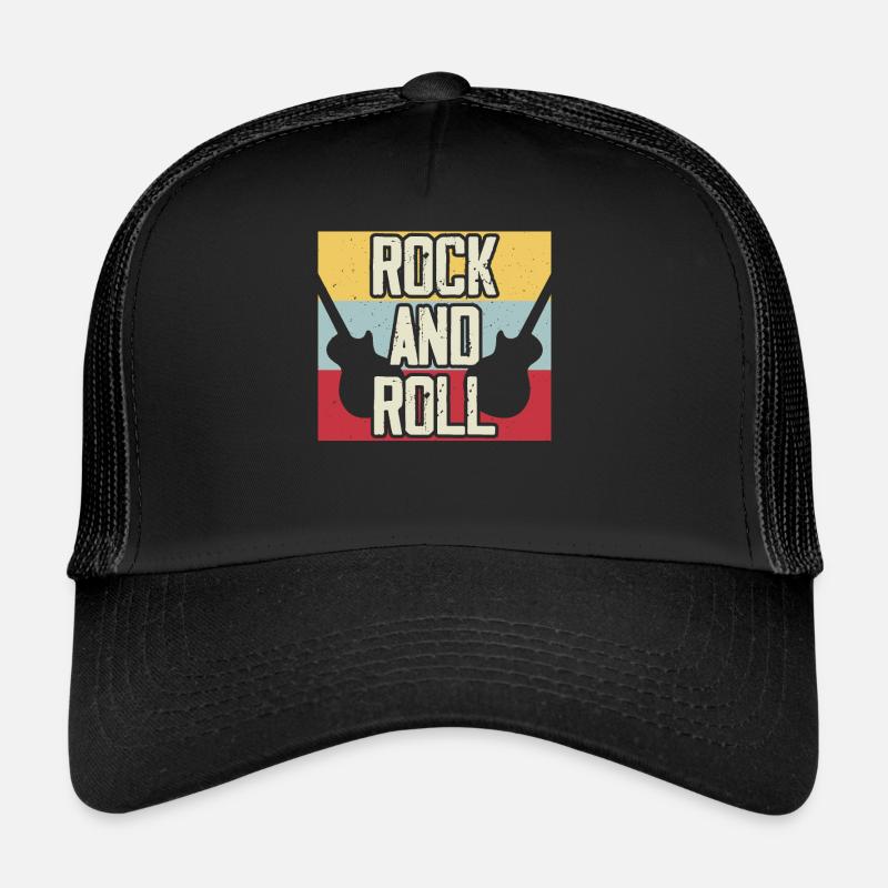 Rock And Roll - Trucker Cap - Schwarz/Schwarz