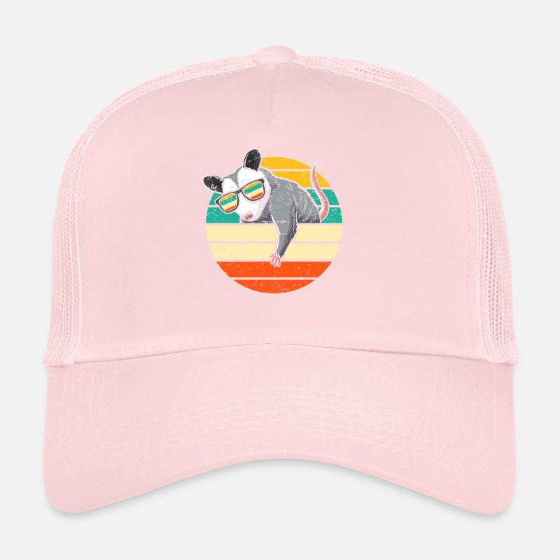 Retro possum with sunglasses opossum Trucker Cap