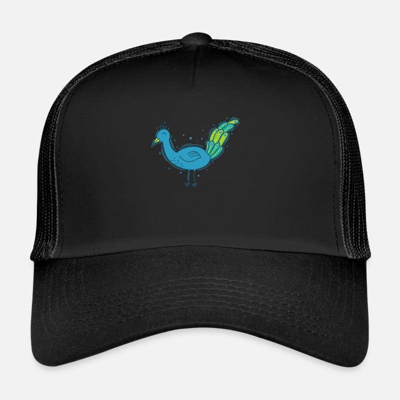 Peacock Animal Colorful Bird Feathers Trucker Cap