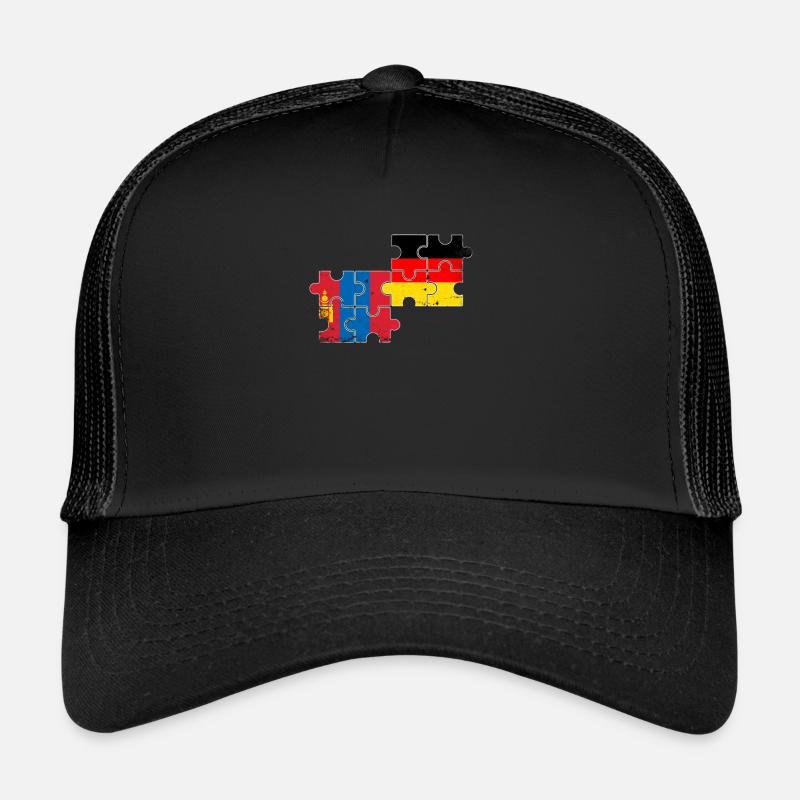 Mongolie Allemagne Drapeau Vintage Mongol Casquette trucker 