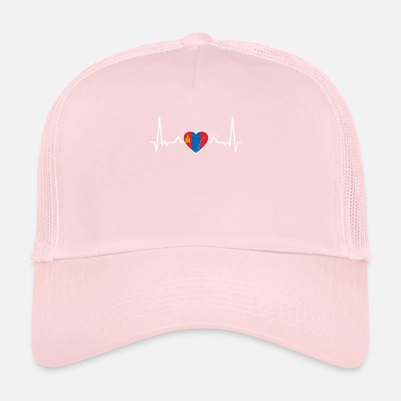 Mongolie Vintage Heartbeat Drapeau mongol Casquette trucker 