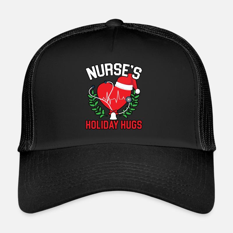 Krankenschwester's Holiday Hugs Krankenpflege Medi - Trucker Cap - Schwarz/Schwarz