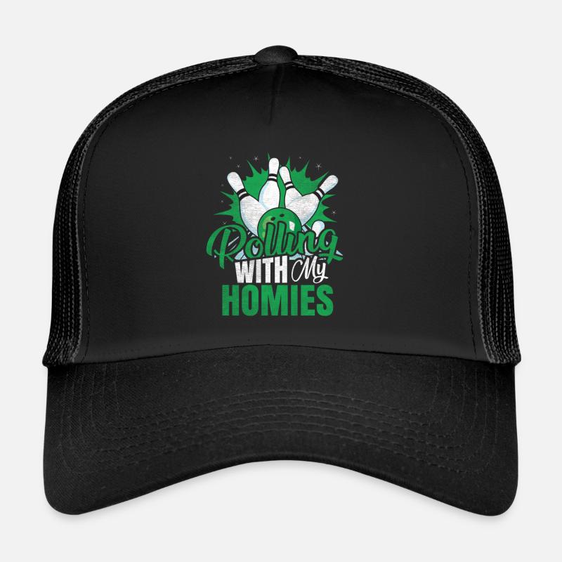 Rolling with my Homies Retro Bowling Geschenk Trucker Cap