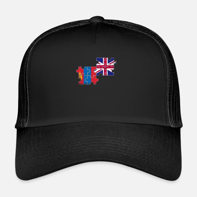 Mongolie Royaume-Uni Vintage Flag Brit Mongol Casquette trucker 
