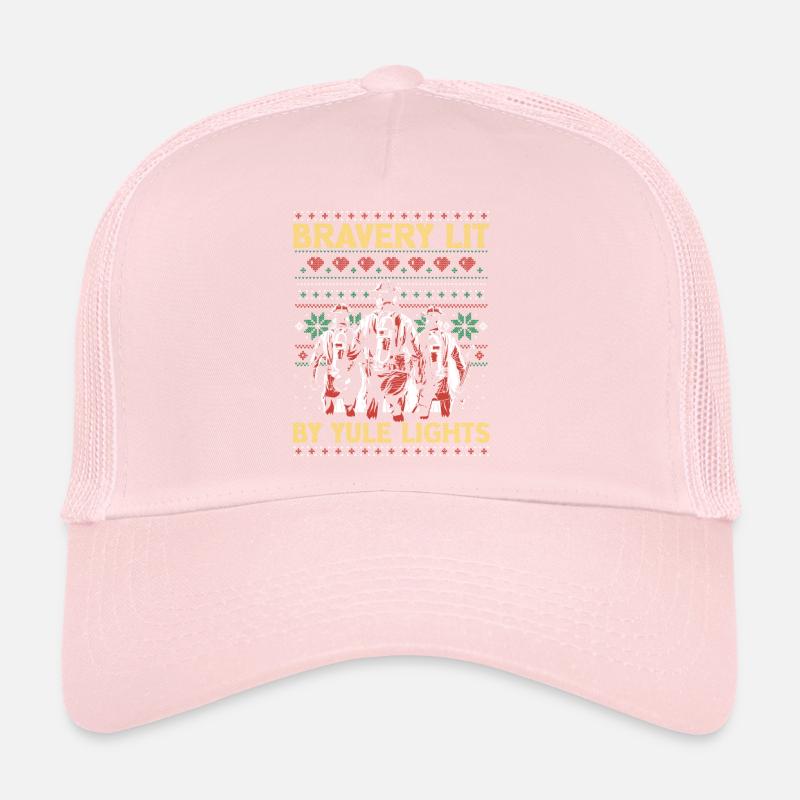 Valor lit by Christmas lights fire Trucker Cap