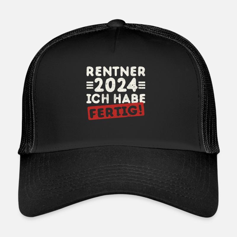 Rentner 2024 Ruhestand Geschenk - Trucker Cap - Schwarz/Schwarz