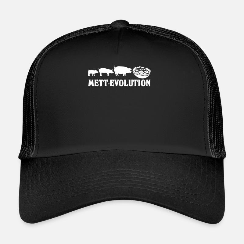 Mettbrötchen Hackfleisch Mett - Trucker Cap - Schwarz/Schwarz