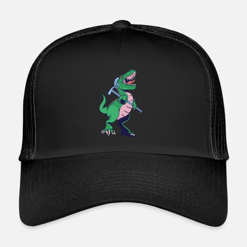 Dinosaure avec un marteau de pierre à la main - Casquette trucker 