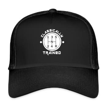 Manuelles Getriebe Schaltung Schaltgetriebe - Trucker Cap - Schwarz/Schwarz - Vorne