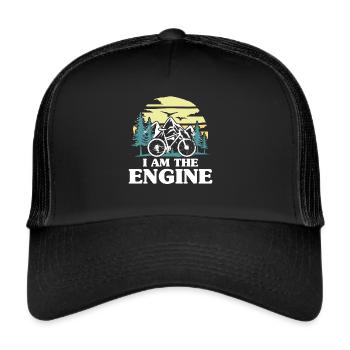 I am the engine bike - Mountainbike reiten Spruch - Trucker Cap - black/black - Front